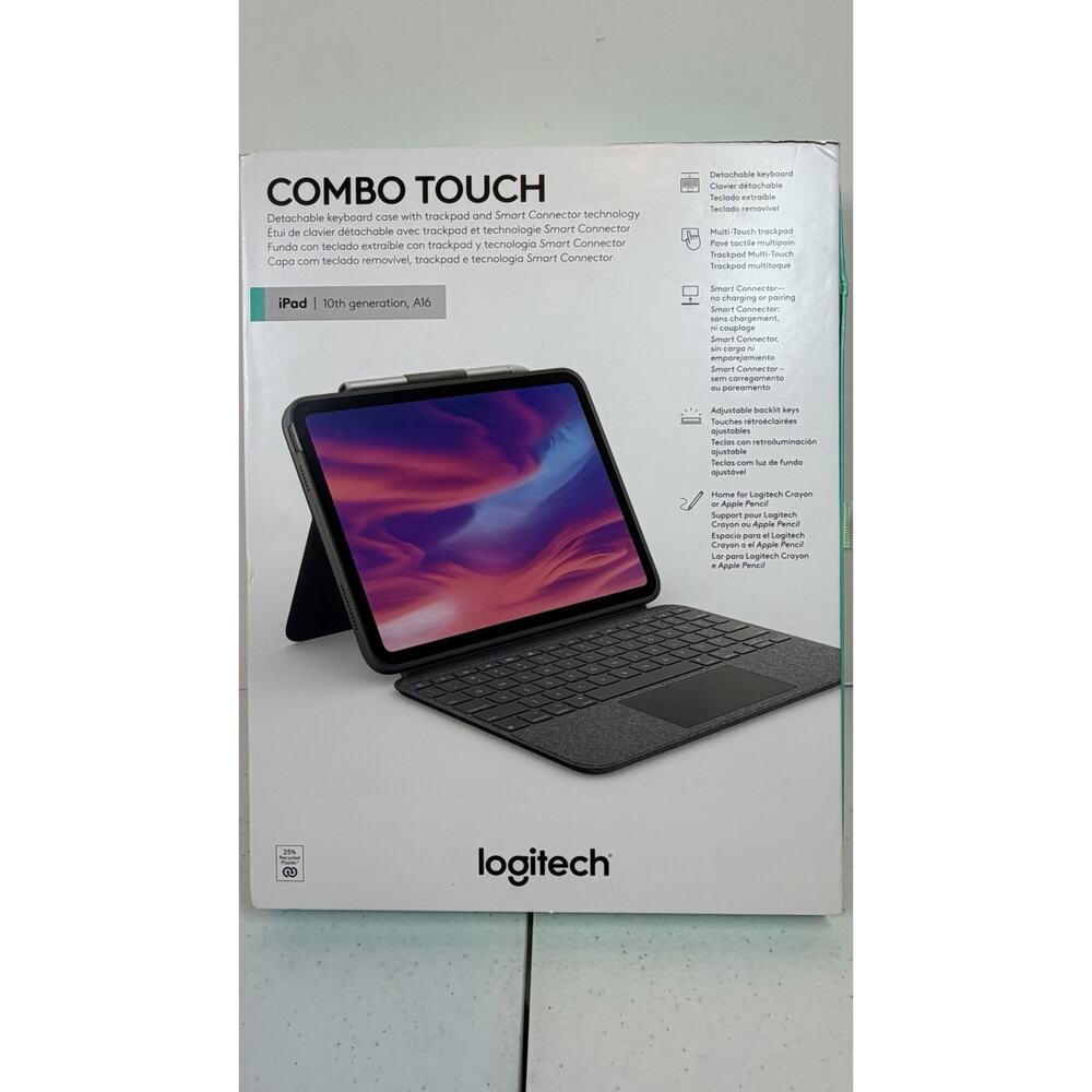 Logitech Combo Touch Keyboard Case for Apple iPad 10th Gen. - Oxford Gray